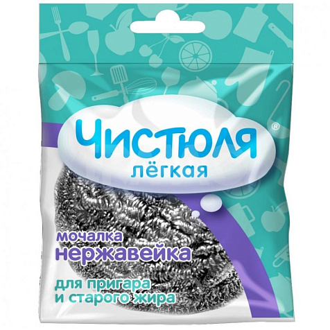 Губка Чистюля металлическая Легкая 1шт купить в СОМ