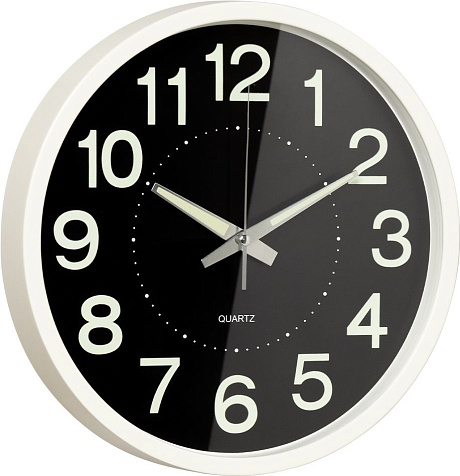 Часы настенные Светящиеся d30см корпус белый купить в СОМ