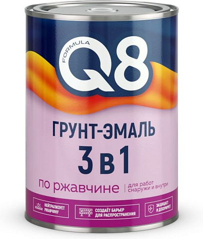 Грунт-эмаль по ржавчине Formula Q8, графитовый серый RAL7024, 0.8 кг купить в СОМ
