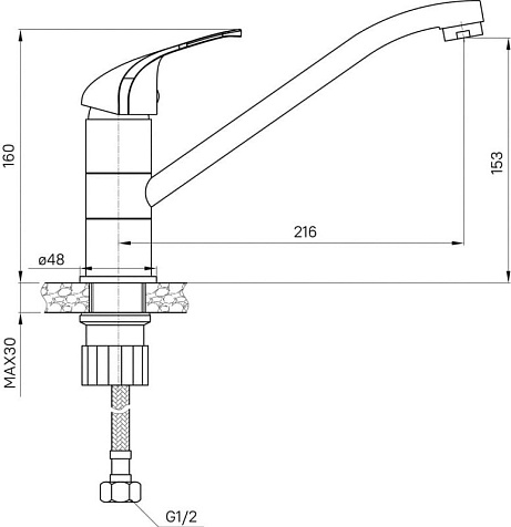 Смеситель для мойки MilardoMeal M02SBR0M05, хром купить в СОМ