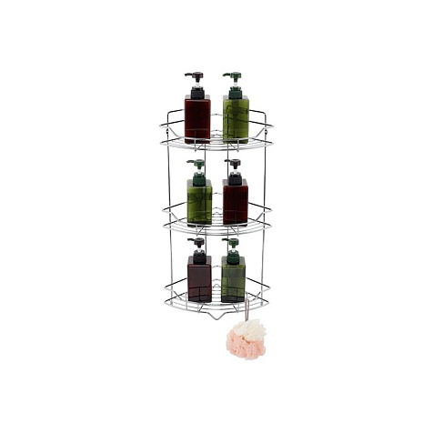 Полка для ванной Milardo Grid GRICC3CM44, угловая, трехэтажная купить в СОМ