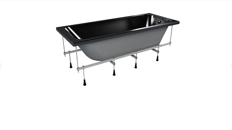 Ванна акриловая Strict Black, 1700 x700 мм, каркас, экран купить в СОМ