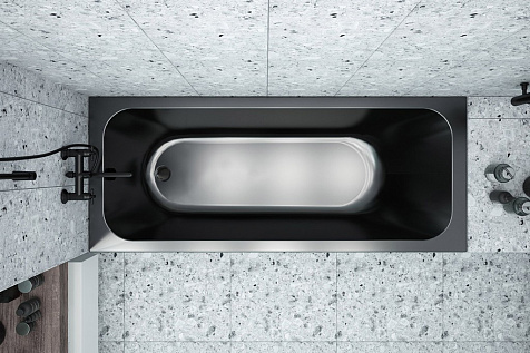 Ванна акриловая Strict Black, 1500 x700 мм, каркас, экран купить в СОМ