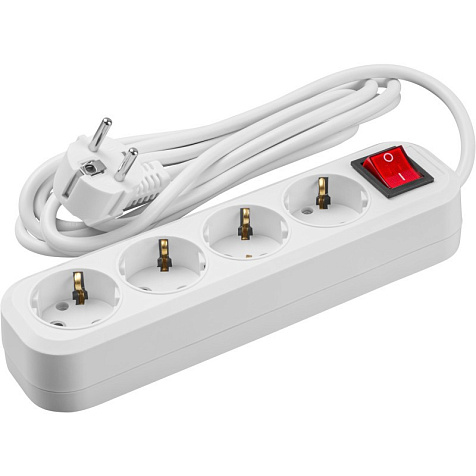 Удлинитель ОНЛАЙТ  OPE-S-04-300-ESC-3x1  4 гн, 3 м, СЗ, с выключ, 16А IP20 белый купить в СОМ