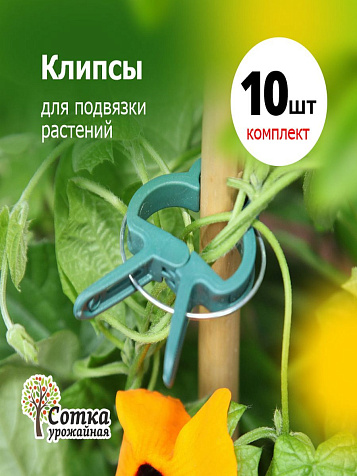 Клипса для подвязки растений 10шт 3,5х4,3х0,65см Урожайная сотка купить в СОМ