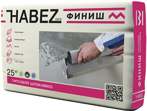 Шпатлевка гипсовая HABEZ SATEN, финишная, 25 кг купить в СОМ