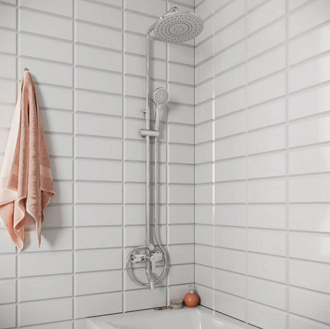 Система душевая Milardo Stripe STRSB1FM06, смеситель, тропический душ купить в СОМ