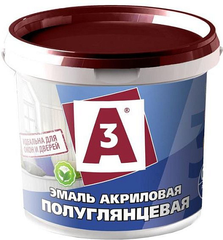 Эмаль акриловая А3, универсальная, полуглянцевая, белый, 0.8 кг купить в СОМ
