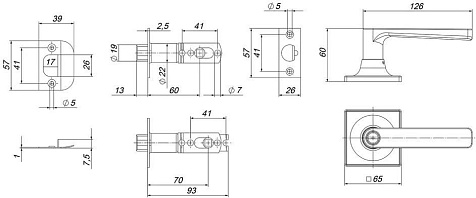 Ручка защелка PUNTO DK710/BL SN-BK (фик.) никель купить в СОМ