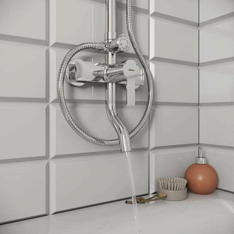 Система душевая Milardo Stripe STRSB1FM06, смеситель, тропический душ купить в СОМ