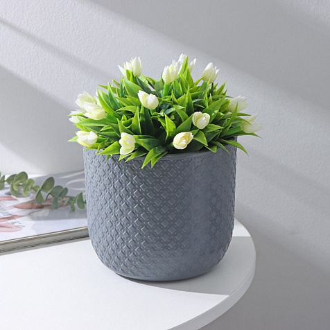 Кашпо Клевер 3,2л антрацит со вставкой купить в СОМ