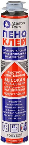 Клей-пена полиуретановый MasterTeks ProfiMaster, голубой, 815 гр купить в СОМ