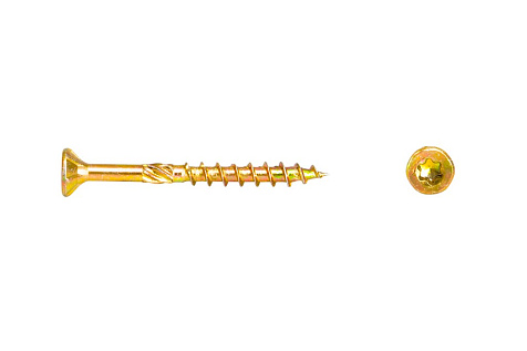 Саморез конструкционный потай, желтый цинк, 6 х 120, Torx 30, 1 шт купить в СОМ