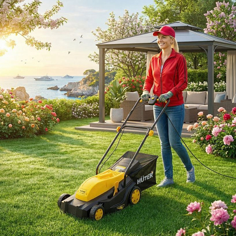 Газонокосилка электрическая HUTER ELM-1800Т, несамоходная купить в СОМ