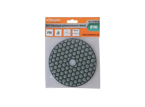 Круг алмазный гибкий STURM 9012-D100-50, Р50, 100мм, соты купить в СОМ