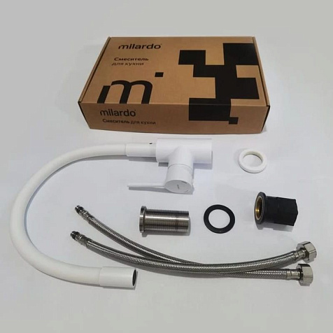 Смеситель для мойки Milardo Meal M01WT0FM05, белый матовый купить в СОМ