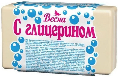 Мыло хозяйственное Весна с глицерином 72% в обертке 140г купить в СОМ