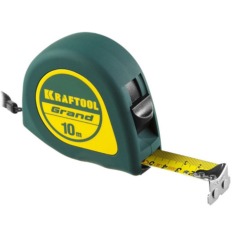 Рулетка KRAFTOOL GRAND, 10м х 25мм, ударостойкий корпус ABS купить в СОМ