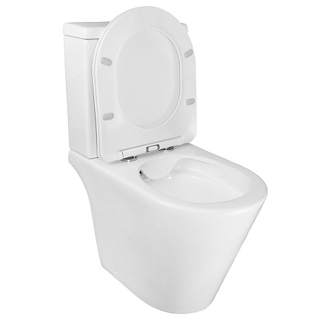 Унитаз-компакт Azario Flin AZ-1363C, безободковый, сиденье микролифт купить в СОМ