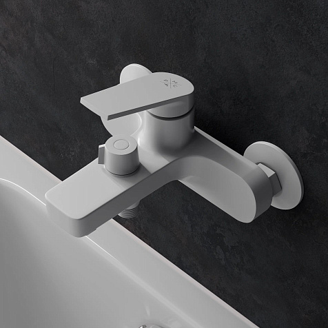 Смеситель для ванны Ростовская мануфактура PL7-009E, пластик, белый купить в СОМ