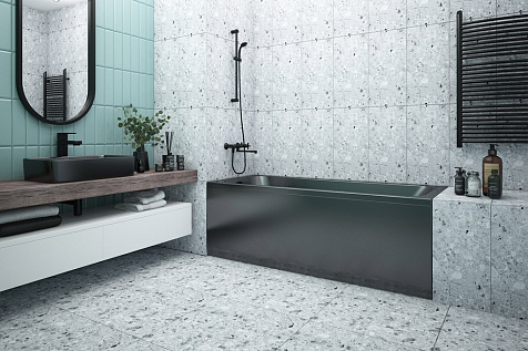 Ванна акриловая Strict Black, 1500 x700 мм, каркас, экран купить в СОМ