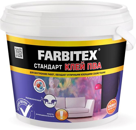 Клей ПВА Farbitex, стандарт 10 кг купить в СОМ