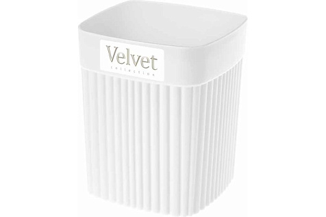 Стакан для зубных щеток Velvet 0.65л белый 90x90x110мм купить в СОМ