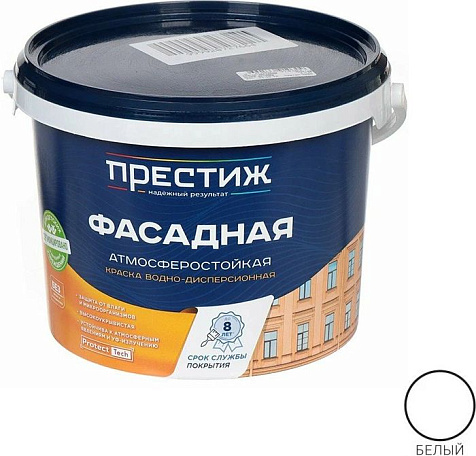 Краска акриловая Престиж F20, фасадная, супербелая, 13 кг купить в СОМ