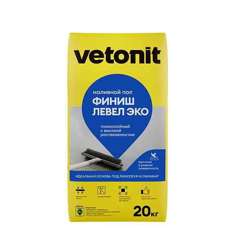 Суперфинишный наливной пол Vetonit финиш левел эко, 20 кг купить в СОМ