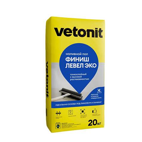 Суперфинишный наливной пол Vetonit финиш левел эко, 20 кг купить в СОМ