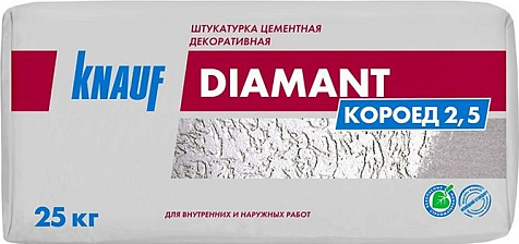 Штукатурка декоративная Knauf DIAMANT короед зерно 2,5 мм,, 25 кг купить в СОМ